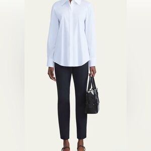 NWOT - Lafayette 148 Cropped Manhattan Wool Pants in Navy (sz 16)